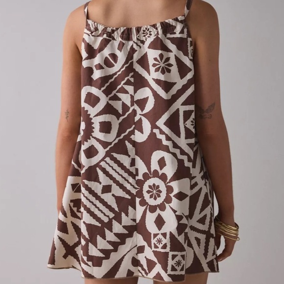 BDG Urban Outfitters Eva Tie Front Ruched Strap Trapeze Mini Dress NWT - Picture 4 of 4